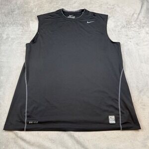 Nike Pro Combat Dri-FIT Sleeveless Fitted Training Shirt XXL Black Gym